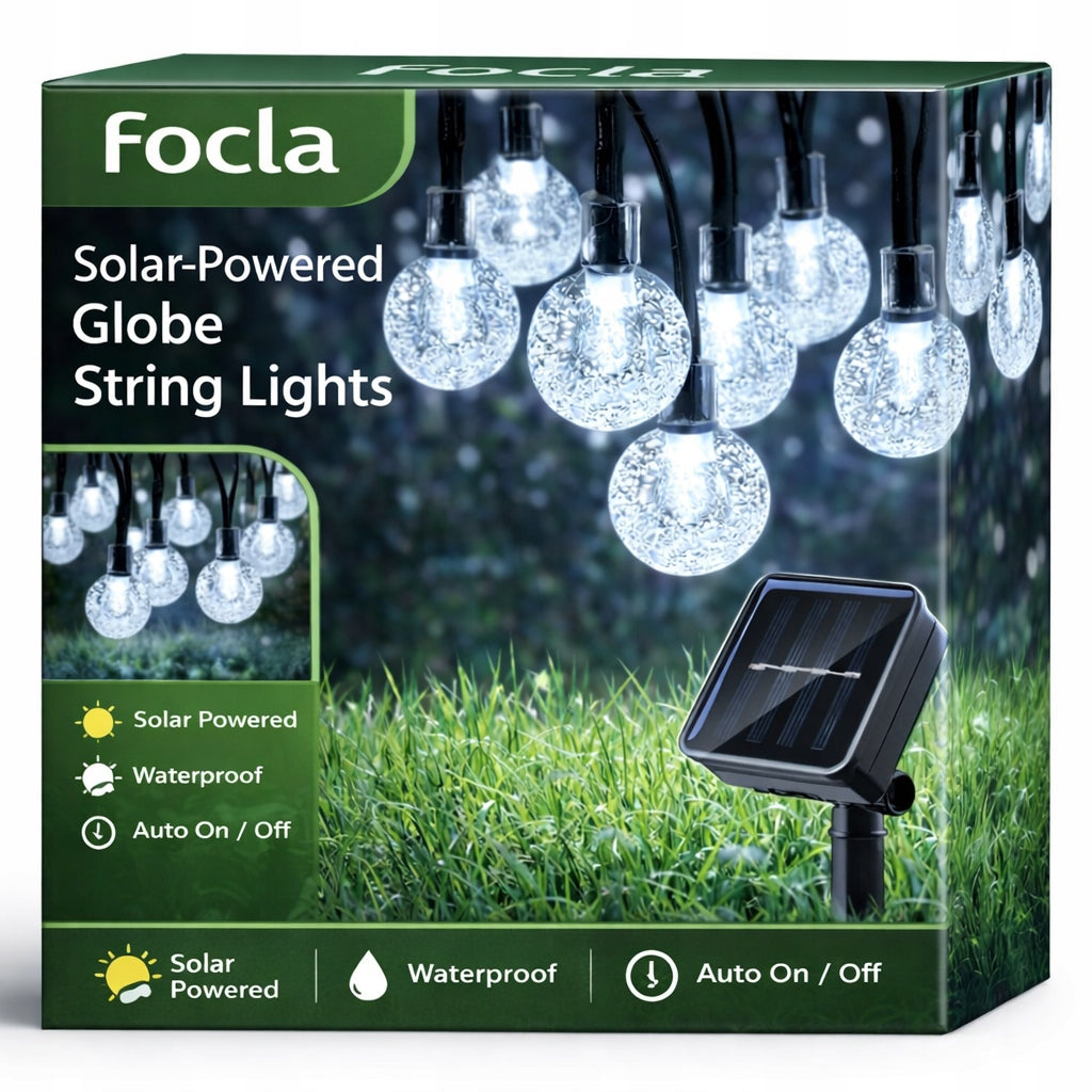 SOLAR GARDEN GARLAND 50 LED 12 METERS SOLAR LIGHTS FOR BALCONY IP44