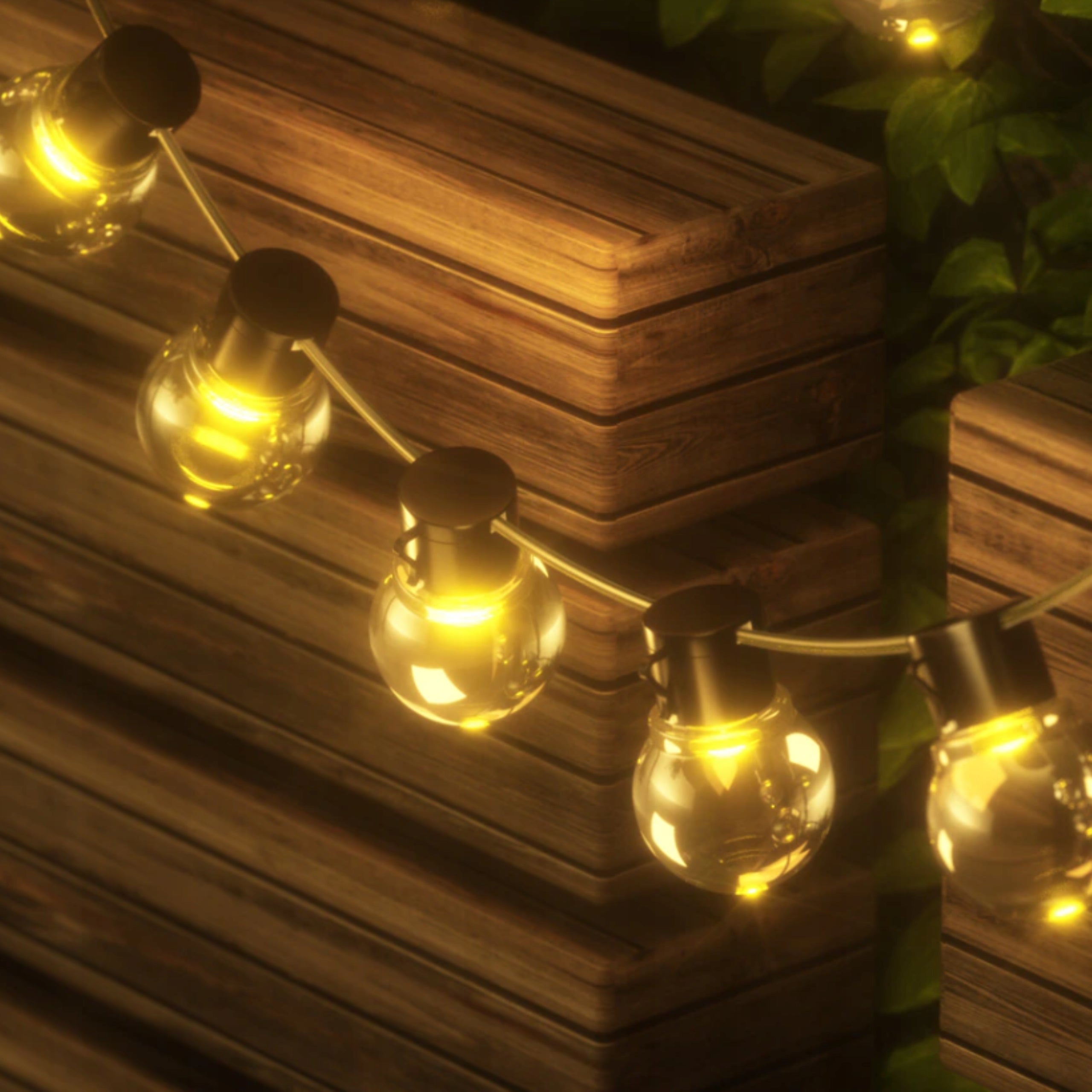 SOLAR GARDEN GARLAND LIGHT 20 LED BULBS BALLS LAMP FOR GARDEN Packaging status original
