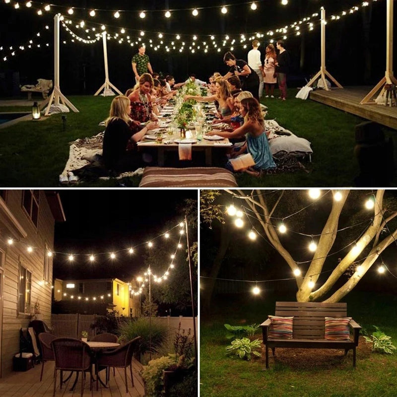 SOLAR GARDEN GARLAND X100 BALLS 10M LED LIGHTS WHITE WARM SET IP65 Packaging status original