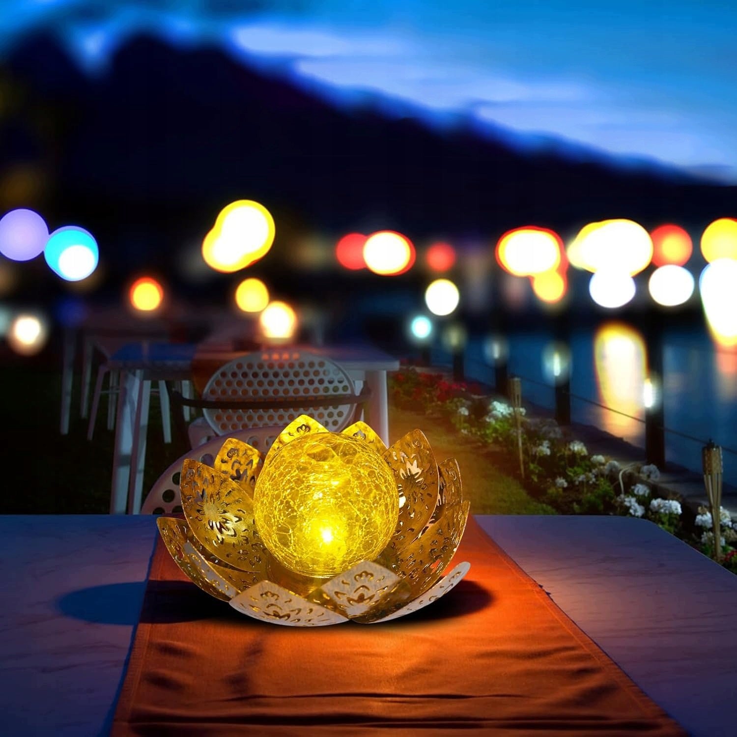 SOLAR GARDEN LAMP LED LOTUS FLOWER OPENWORK IP65 WATERPROOF ORNAMENT Manufacturer code HQG54472X4