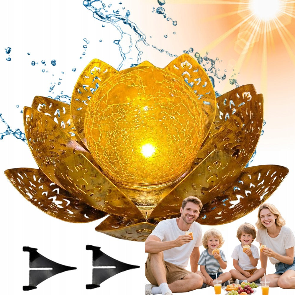 SOLAR GARDEN LAMP LED LOTUS FLOWER OPENWORK IP65 WATERPROOF ORNAMENT