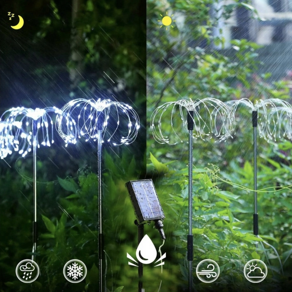 SOLAR GARDEN LIGHTS DANDELION 480 LED WITH REMOTE CONTROL IP65 WATERPROOF 4PCS Color multicolor