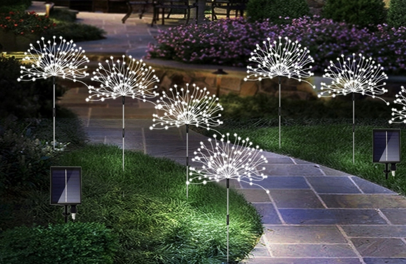 SOLAR GARDEN LIGHTS DANDELION 480 LED WITH REMOTE CONTROL IP65 WATERPROOF 4PCS EAN (GTIN) 5906040301365
