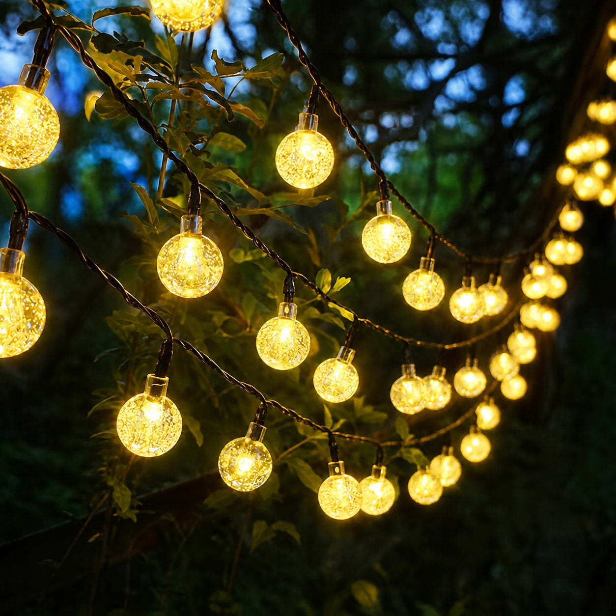 SOLAR GARDEN LIGHTS SOLAR GARLAND 100LED BALLS WHITE WARM 19m Certificates of conformity CE