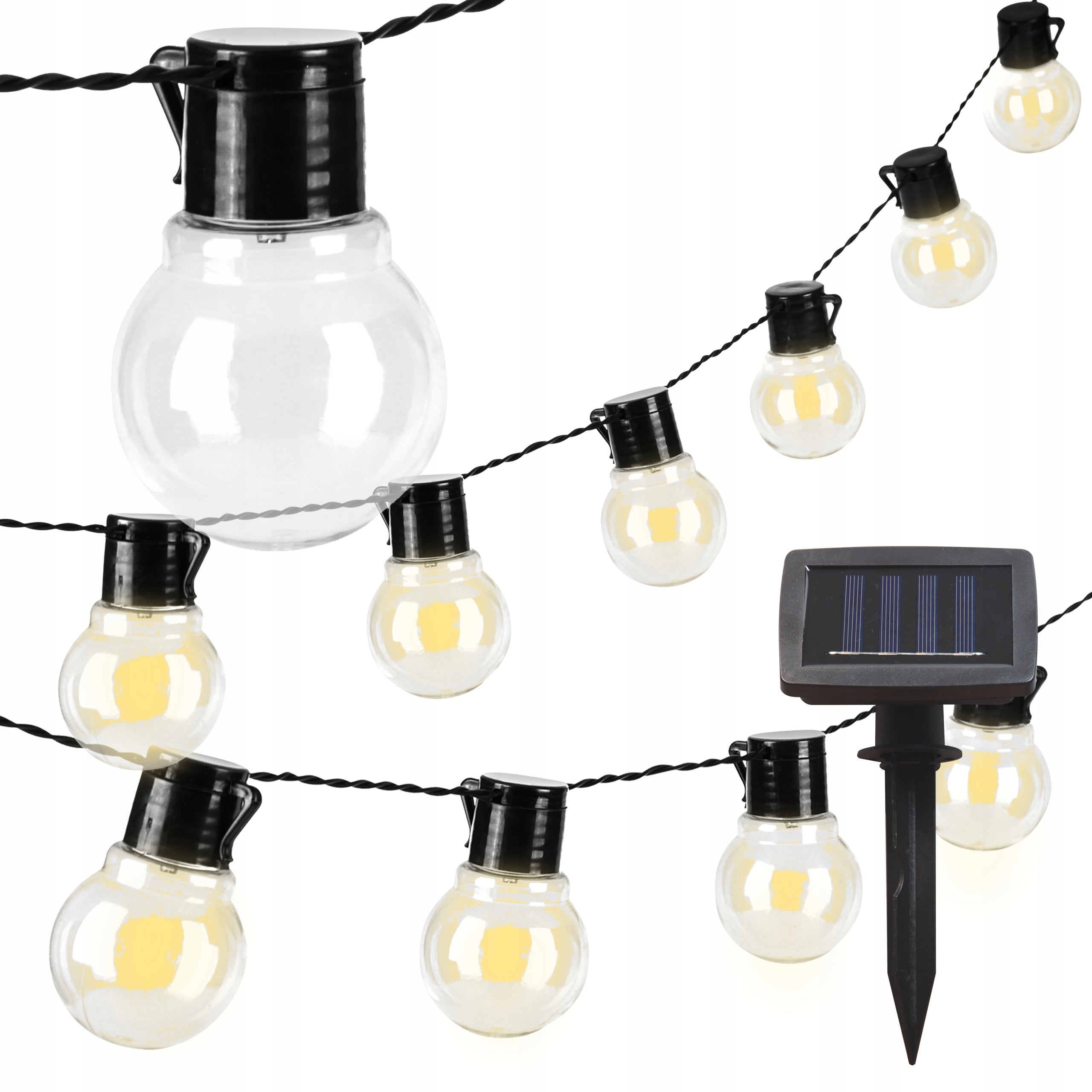 SOLAR GARLAND GARDEN LAMP balcony BALLS terrace 10 LED 335cm
