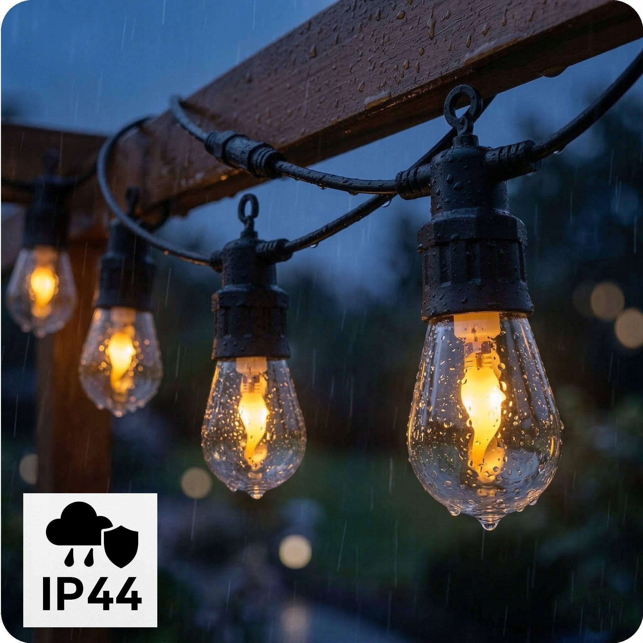 SOLAR GARLAND GARDEN SOLAR LIGHTS 10M 10x BULB E27 LED FLAME Packaging status original