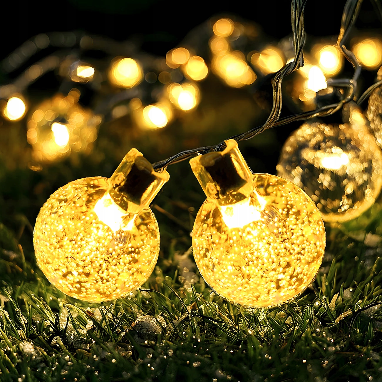 SOLAR GARLAND LED GARDEN LIGHT BALLS SOLAR LIGHTS 100 LED 12 M Number of light points more than 50