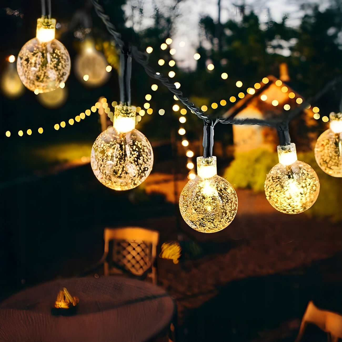 SOLAR GARLAND LED GARDEN LIGHT BALLS SOLAR LIGHTS 100 LED 12 M Power supply solar