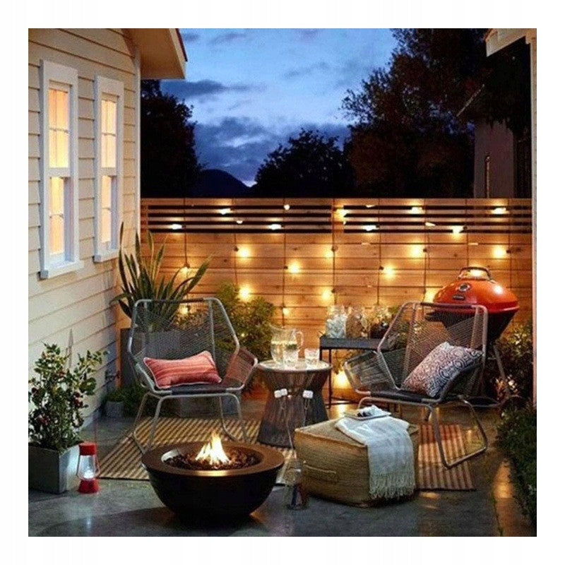 SOLAR Garden Garland Light 10M 10X LED Bulb E27 + REMOTE CONTROL CABLE Globe diameter 4.5 cm