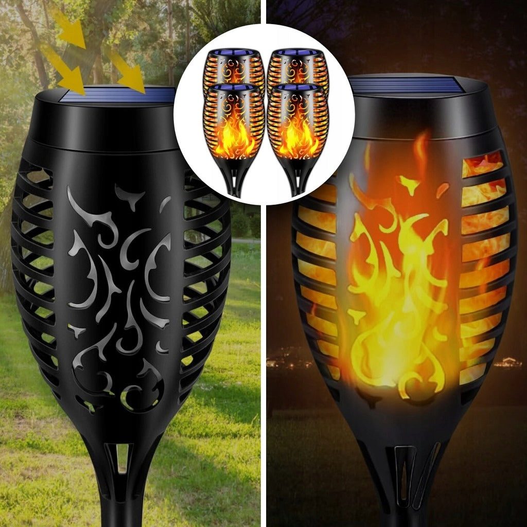 SOLAR LAMP GARDEN TORCH SOLAR LIGHTS FOR GARDEN LED 8 PIECES Color black