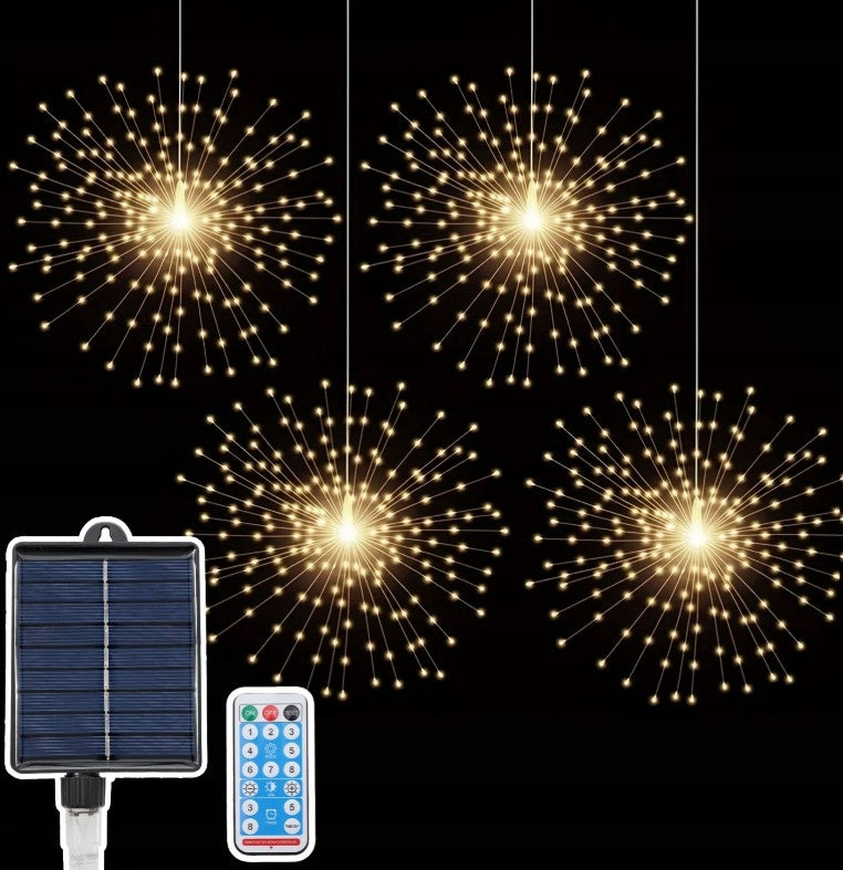 SOLAR LAMP LED GARLAND CURTAIN – 800 warm LED FIREWORKS IP44