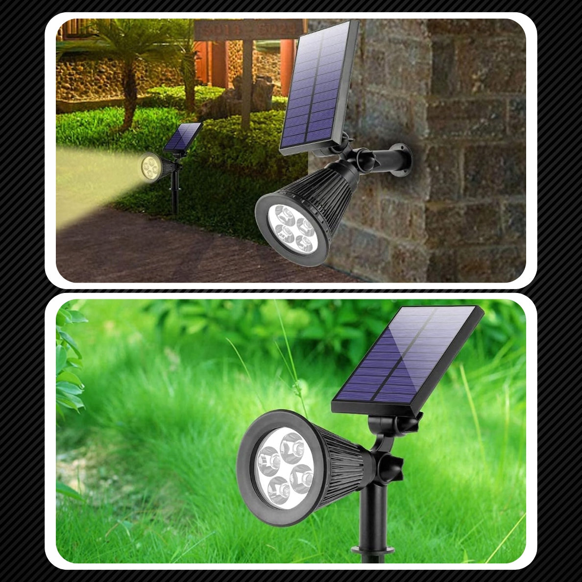 SOLAR LAMP LED SPOTLIGHT HAMMERED GARDEN DUSK SENSOR FOR GARDEN Brand MEMFLOW