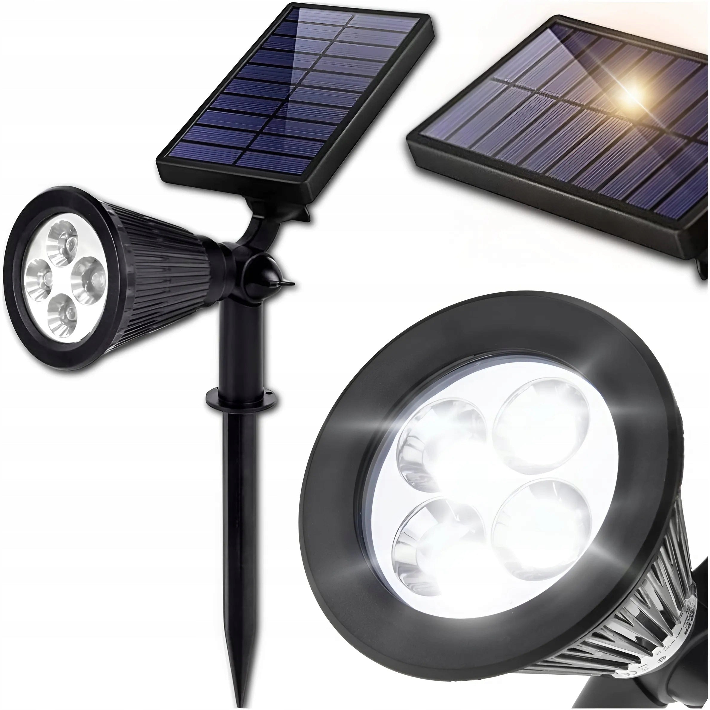 SOLAR LAMP LED SPOTLIGHT HAMMERED GARDEN DUSK SENSOR FOR GARDEN Manufacturer code lampa solarna reflektor ogrodowa mocna