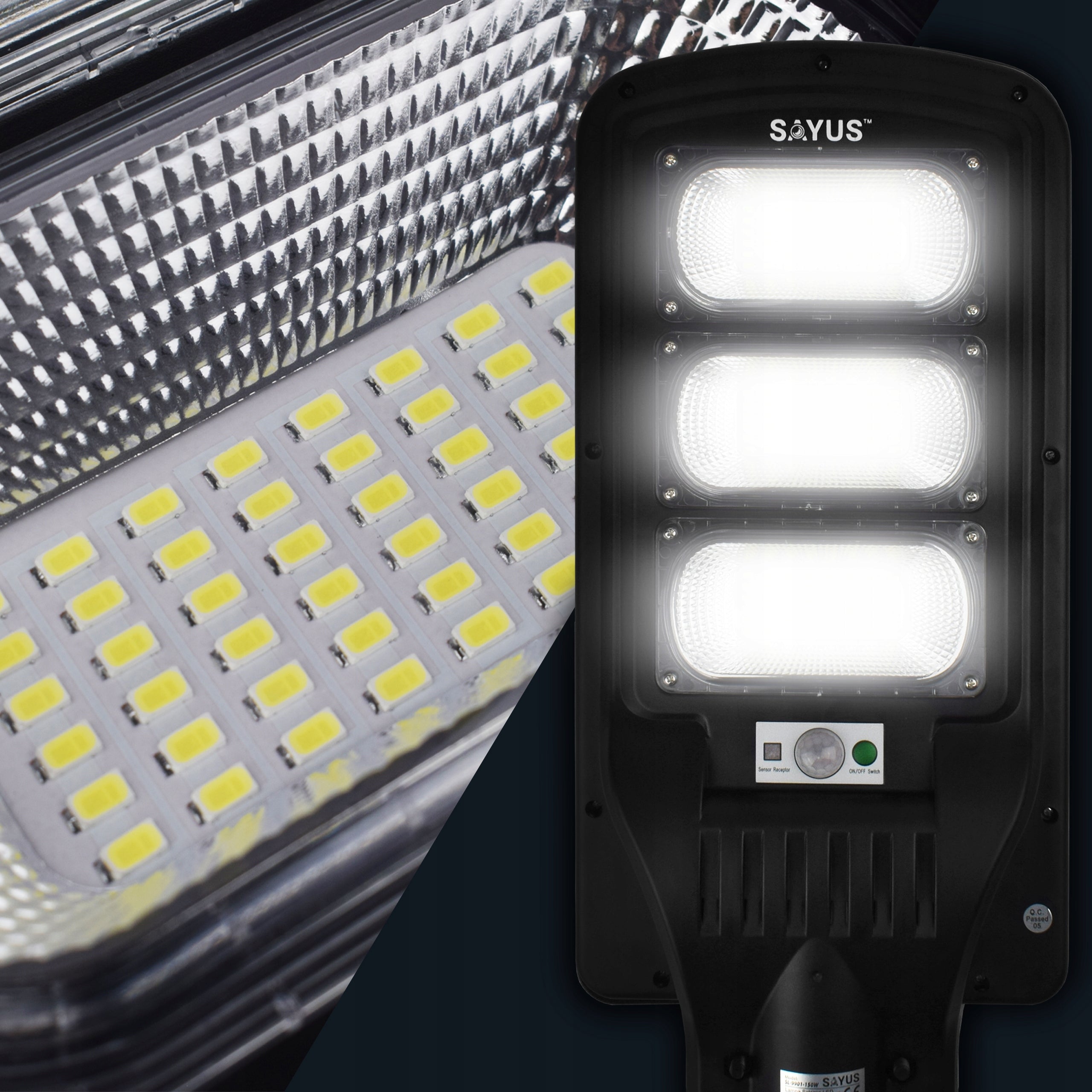 SOLAR LAMP LED STREET LAMP GARDEN MOTION SENSOR DUSK REMOTE CONTROL Brand Sayus