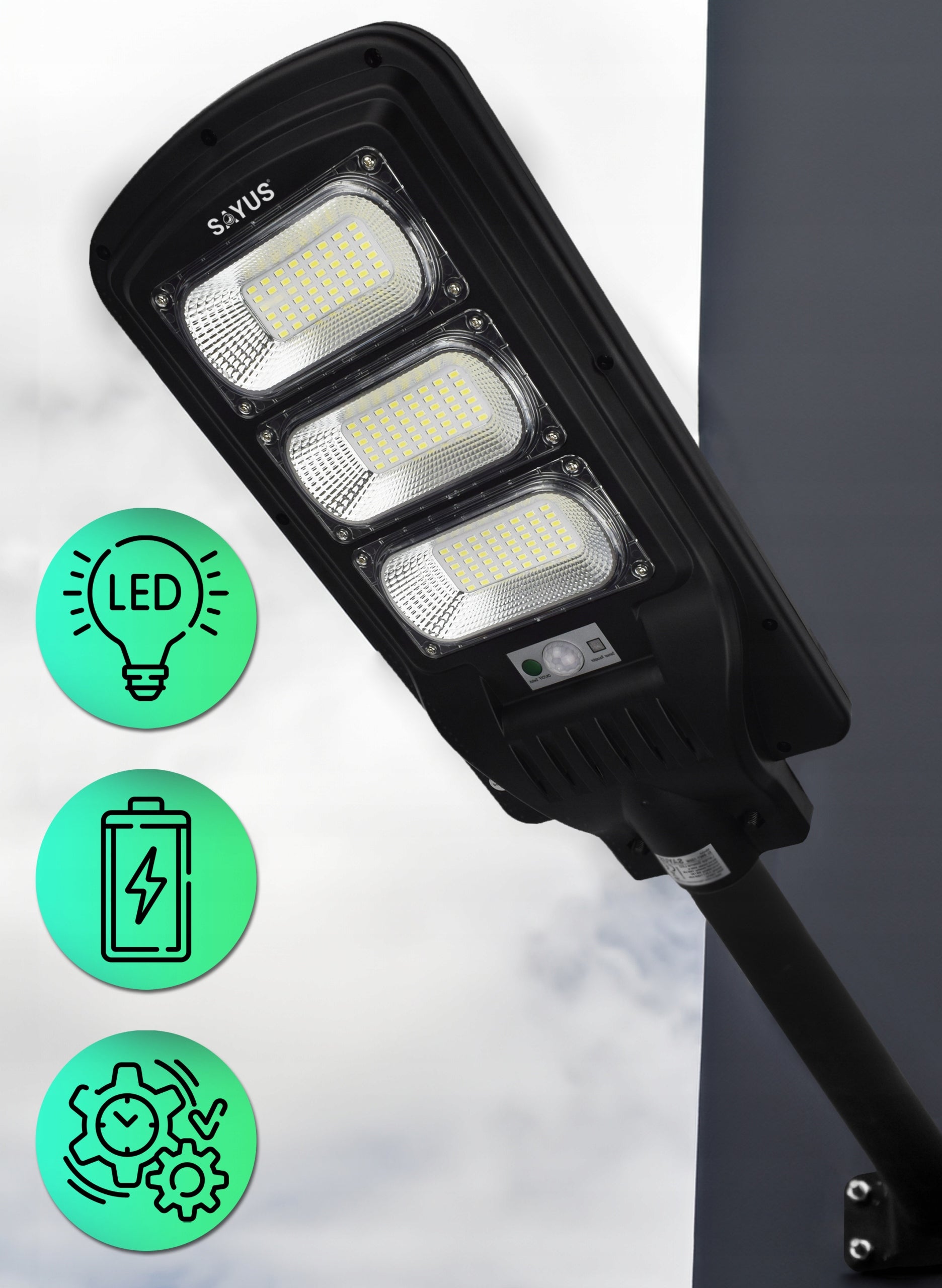 SOLAR LAMP LED STREET LAMP GARDEN MOTION SENSOR DUSK REMOTE CONTROL Packaging status original