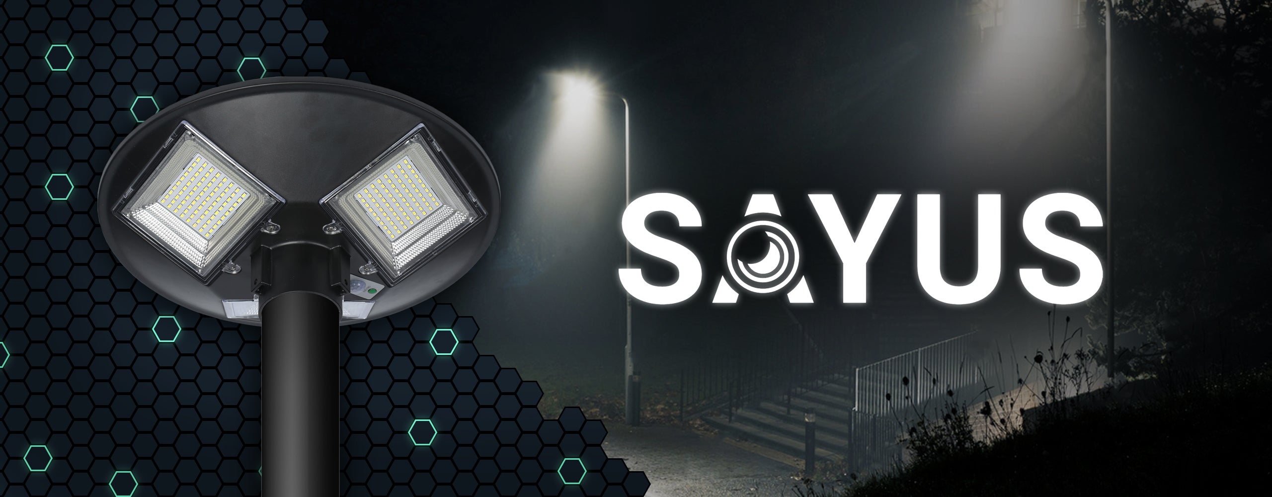 SOLAR LAMP STREET LAMP GARDEN UFO MOTION SENSOR REMOTE CONTROL Brand Sayus