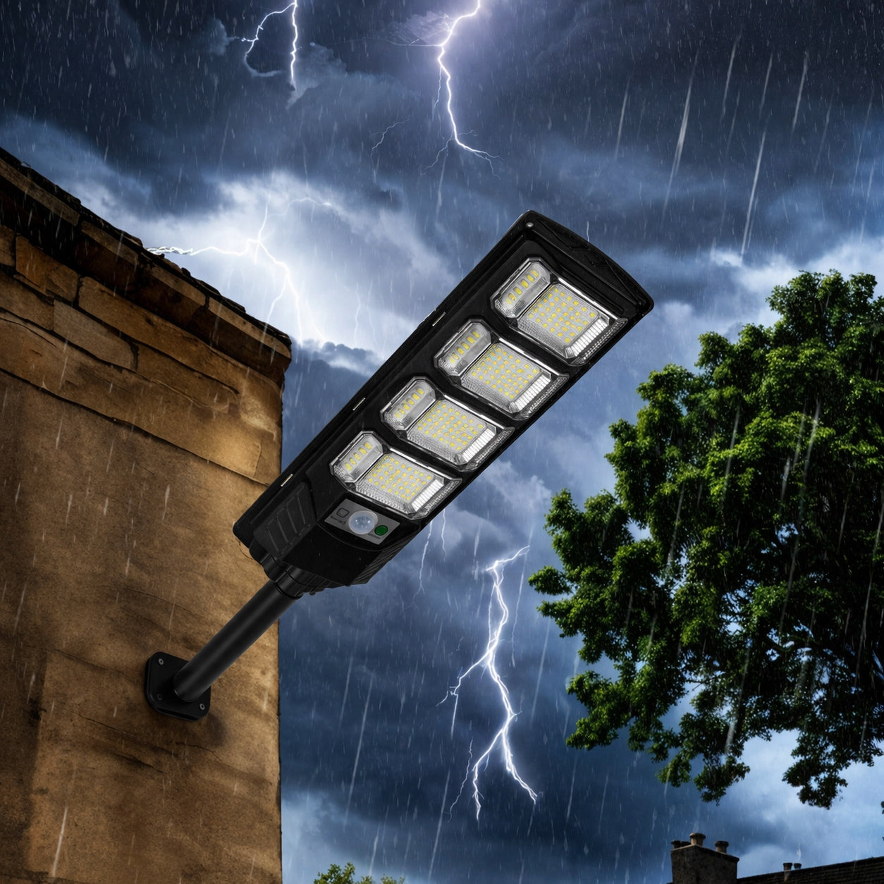 SOLAR LAMP STRONG STREET 400W LED WITH MOTION AND DUSK SENSOR REMOTE CONTROL IP protection class IP65