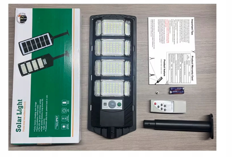 SOLAR LAMP STRONG STREET 400W LED WITH MOTION AND DUSK SENSOR REMOTE CONTROL Packaging status original