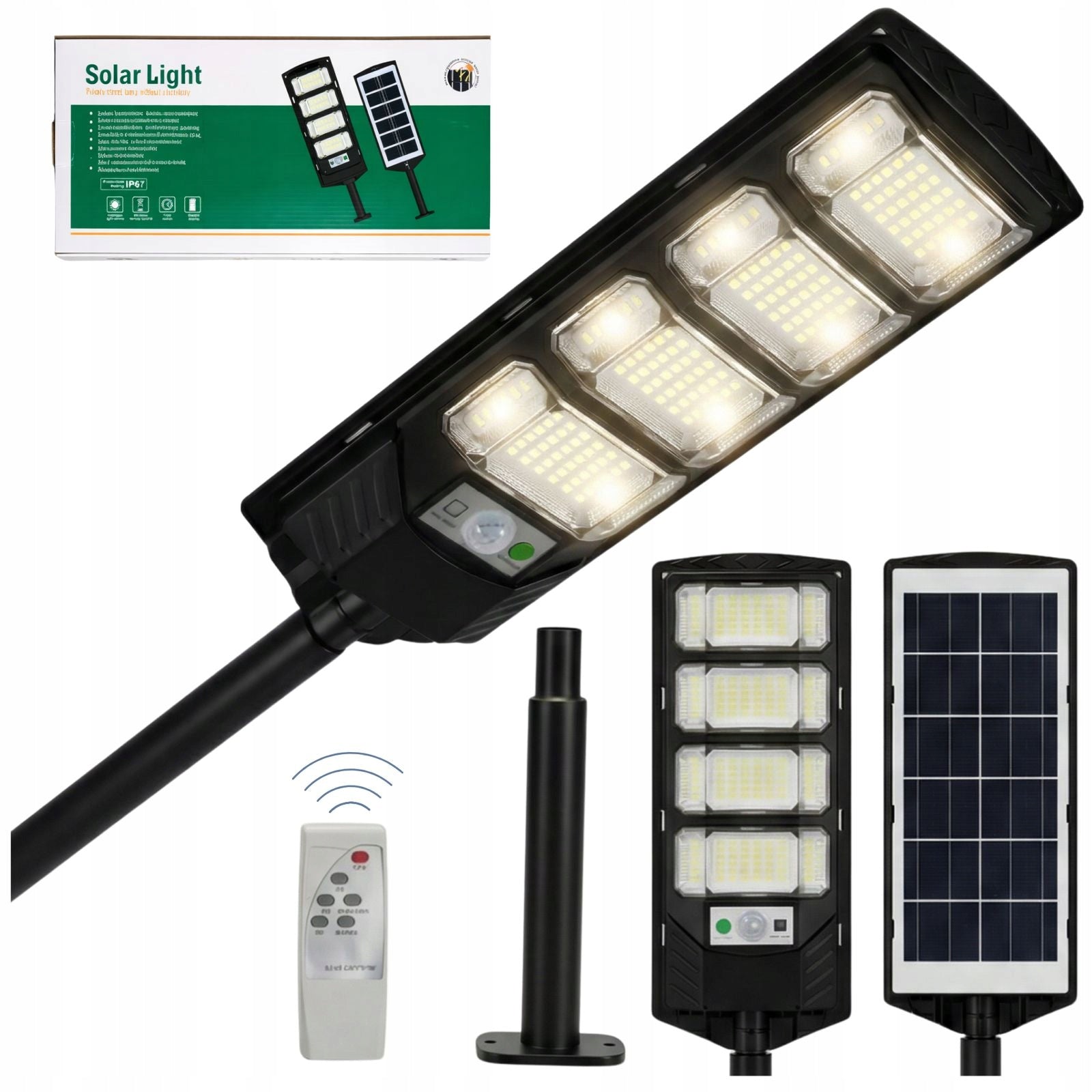 SOLAR LAMP STRONG STREET 400W LED WITH MOTION AND DUSK SENSOR REMOTE CONTROL
