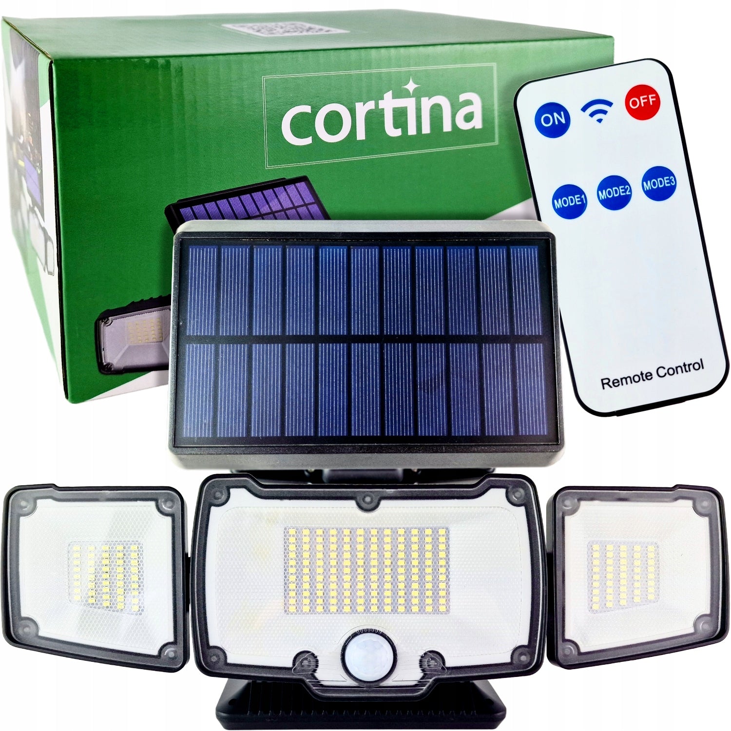 SOLAR LAMP WITH DUSK MOTION SENSOR LED OUTDOOR GARDEN + REMOTE CONTROL