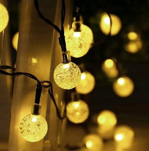 SOLAR LAMPS DECORATIVE TERRACE BALCONY BALLS SEKEY 15M 60 LIGHTS