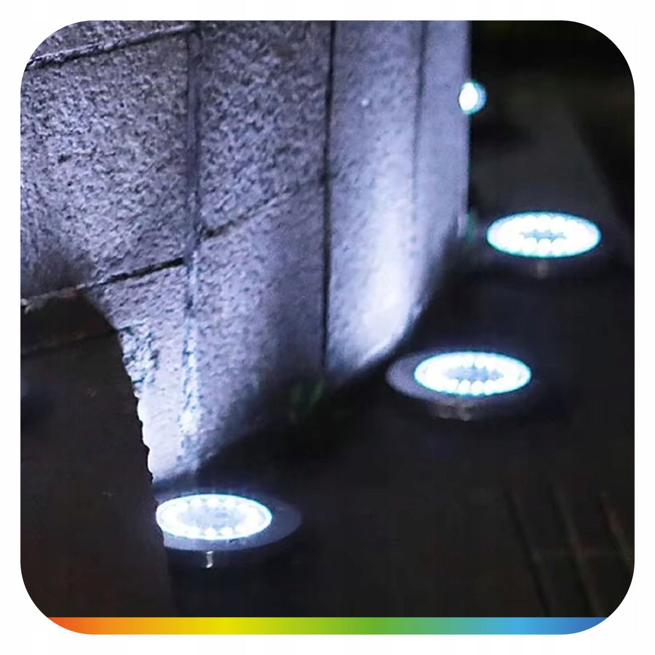 SOLAR LED LIGHTS GLOWING DISK x4 GARDEN HAMMERED GROUND WITH SENSOR Manufacturer code Lampa wbijana gruntowa LED solarna dysk x4