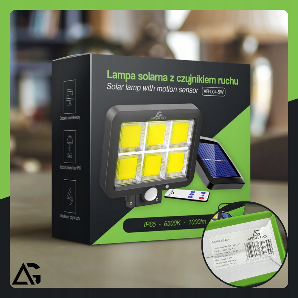 SOLAR LED OUTDOOR STREET GARDEN LAMP WITH DUSK MOTION SENSOR Packaging status original