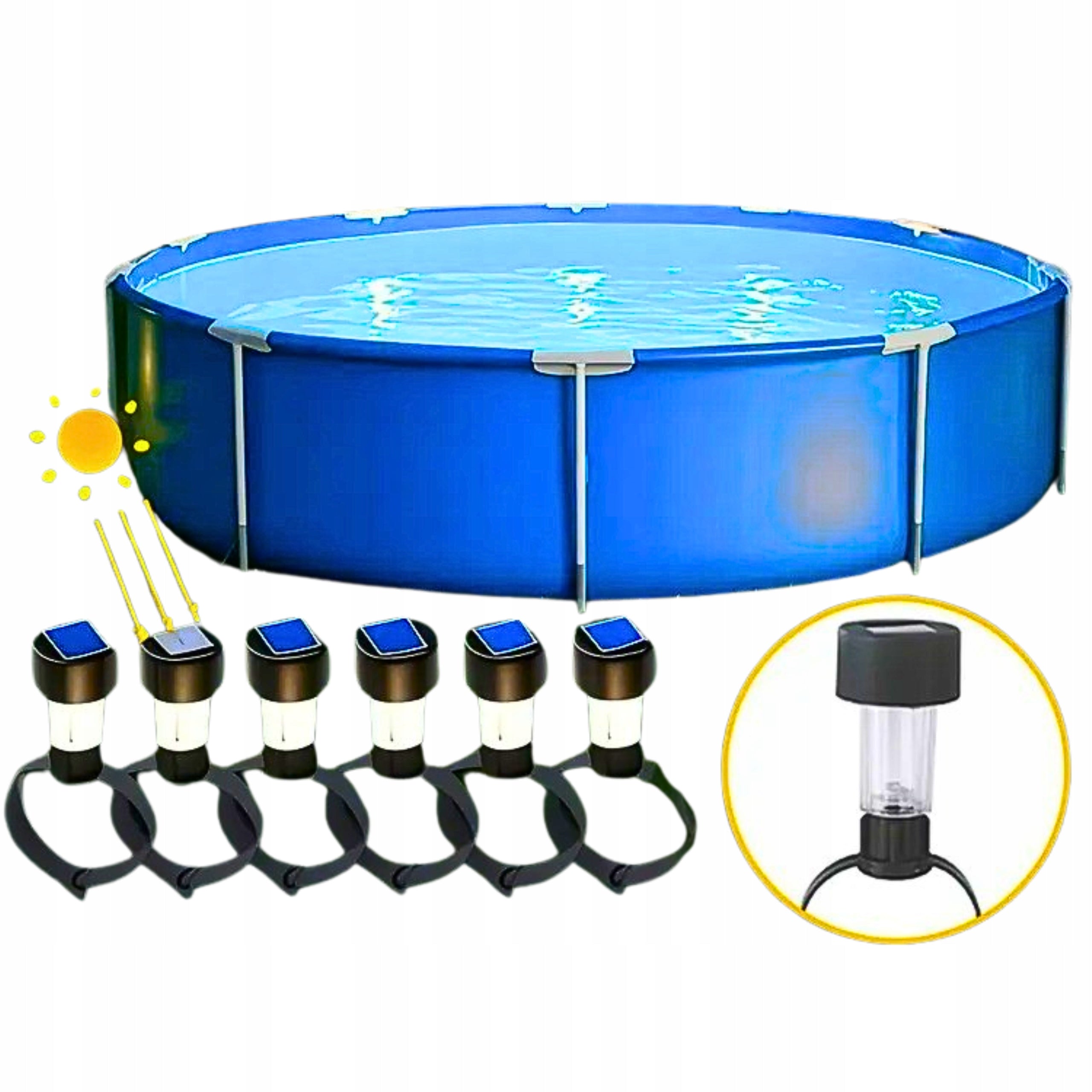 SOLAR LED POOL LIGHTS WATERPROOF SET OF 6PCS