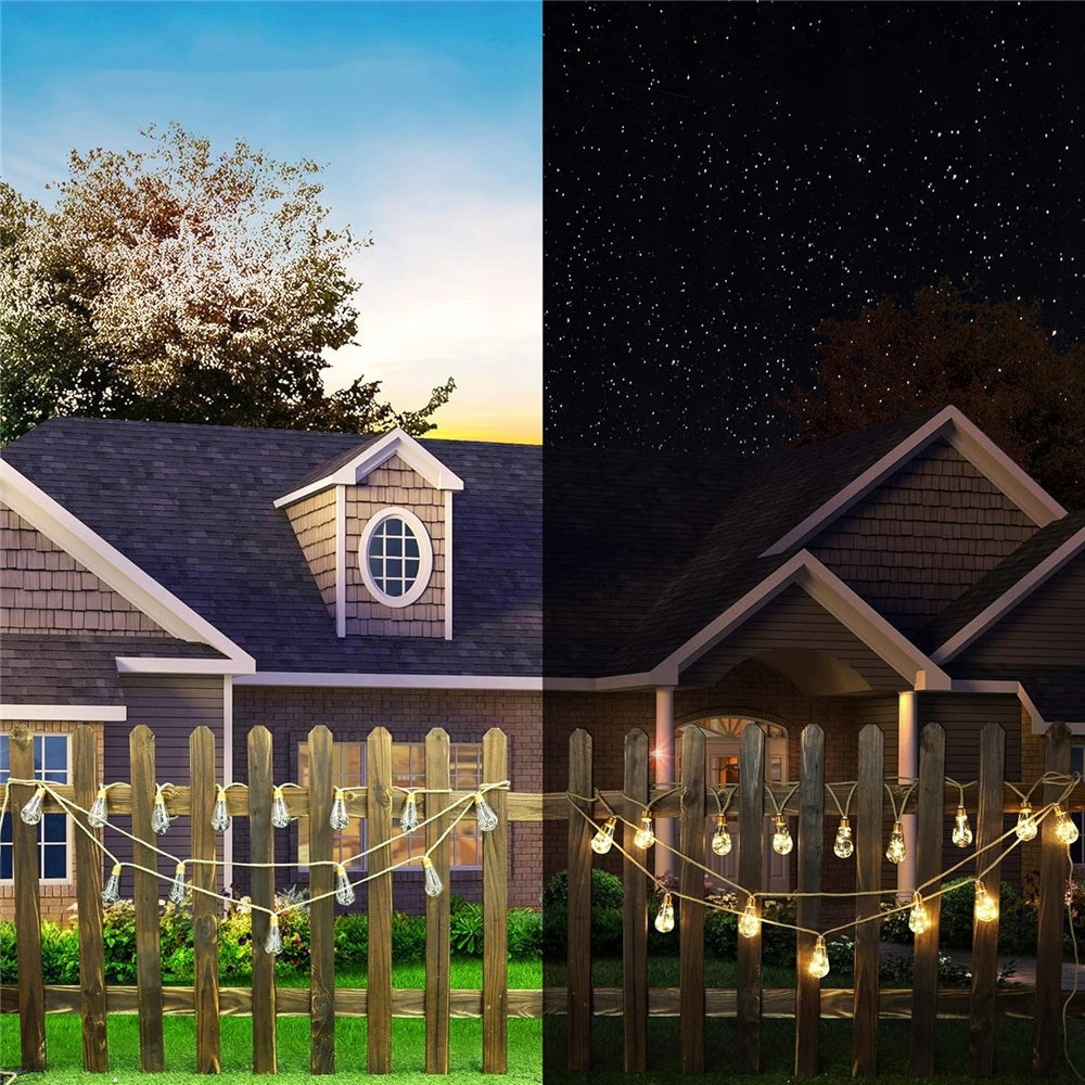 SOLAR LIGHT CHAIN OUTSIDE, FOR GARDEN, FOR BALCONY, TERRACE, WEDDING Light color warm white