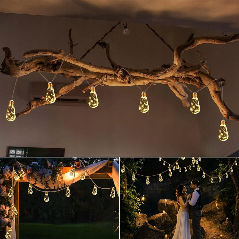 SOLAR LIGHT CHAIN OUTSIDE, FOR GARDEN, FOR BALCONY, TERRACE, WEDDING Power supply solar