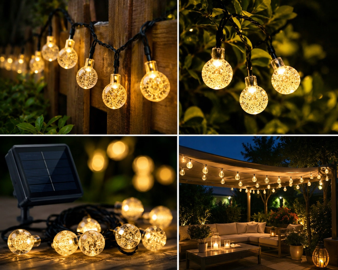 SOLAR LIGHTS DECORATIVE TERRACE BALCONY BALLS SEKEY 10M 40 LIGHTS