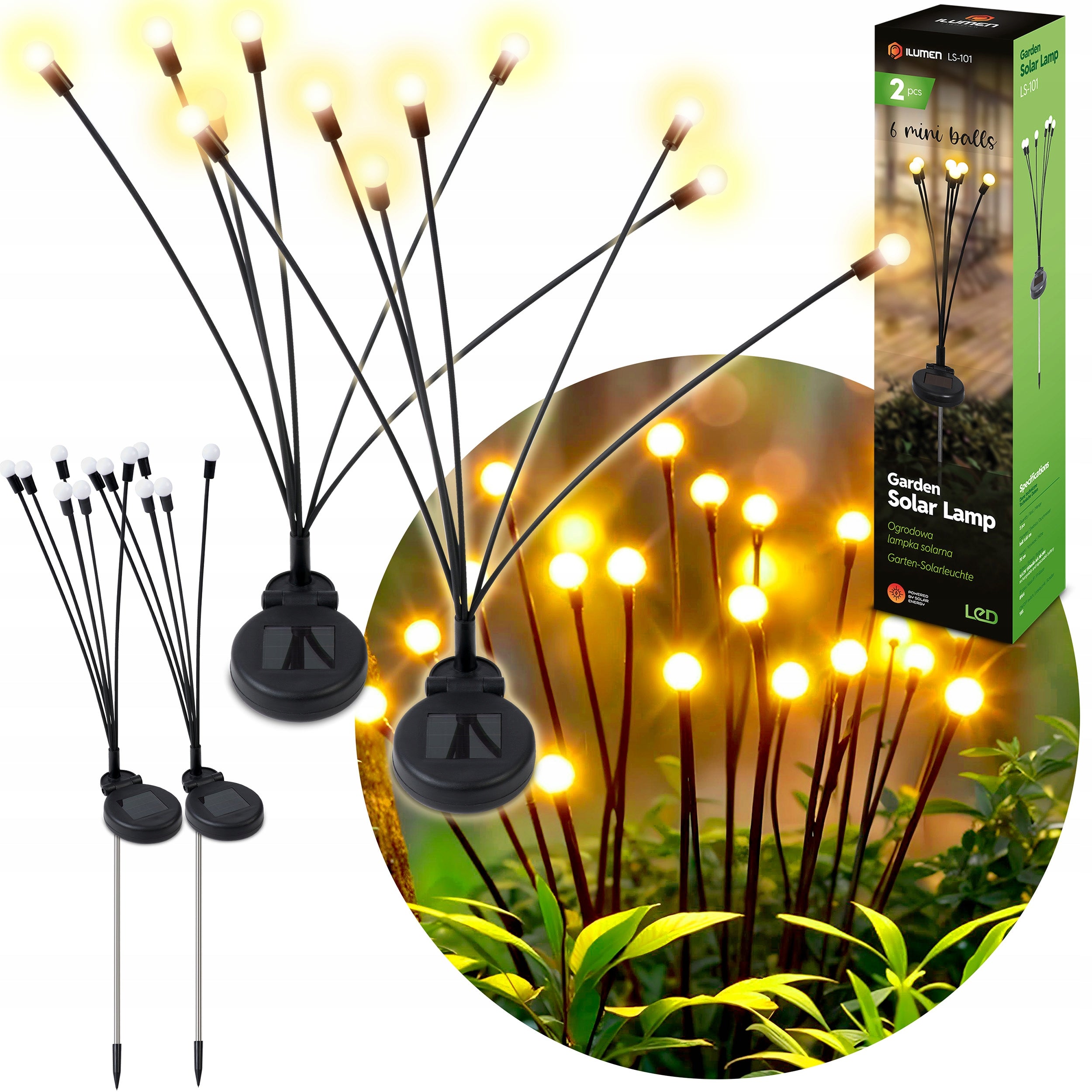 SOLAR LIGHTS FOR GARDEN SKYLIGHTS DUSK SENSOR WATERPROOF OUTDOOR
