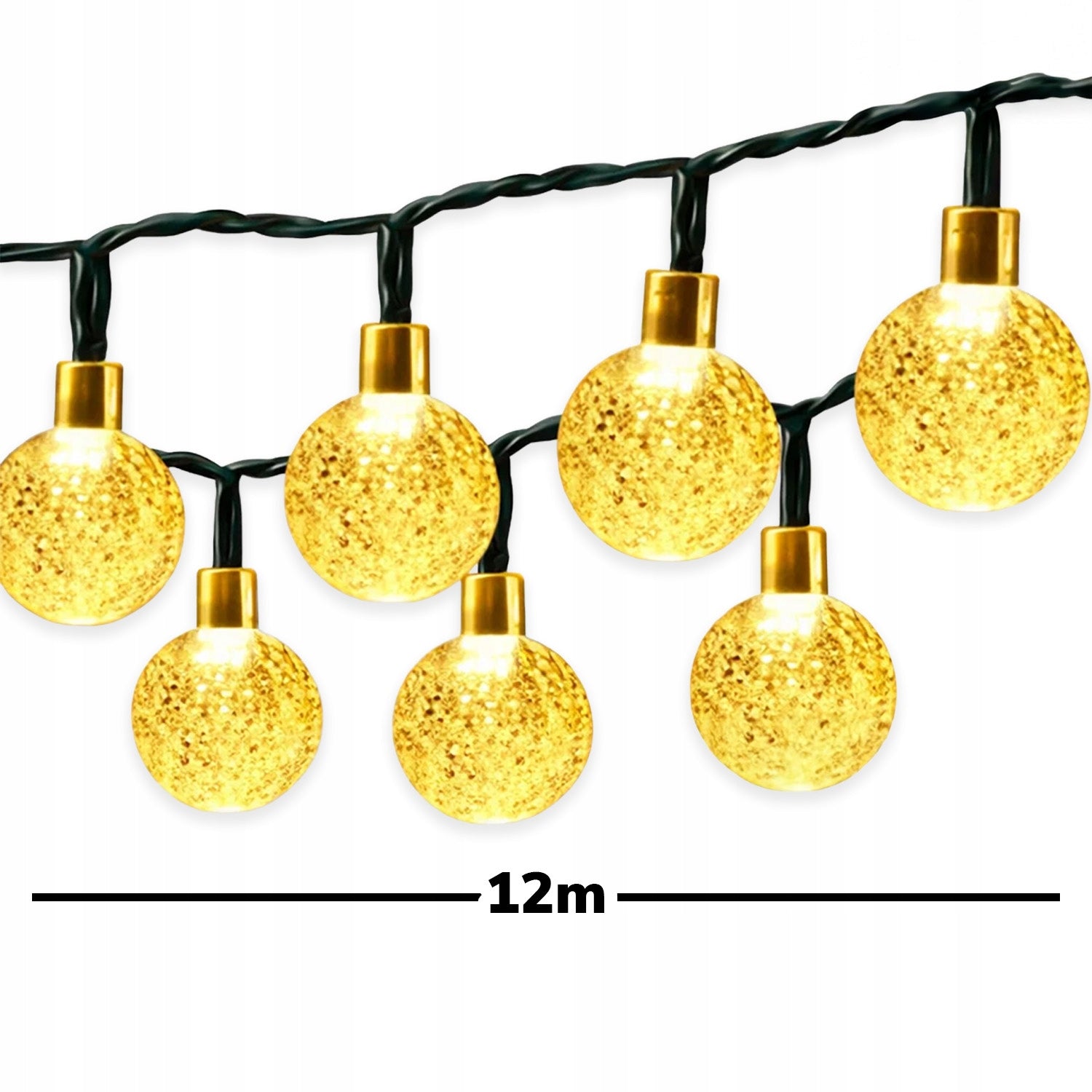 SOLAR LIGHTS GARDEN GARLAND SOLAR 100LED BALLS WHITE WARM 12M Brand MEMFLOW