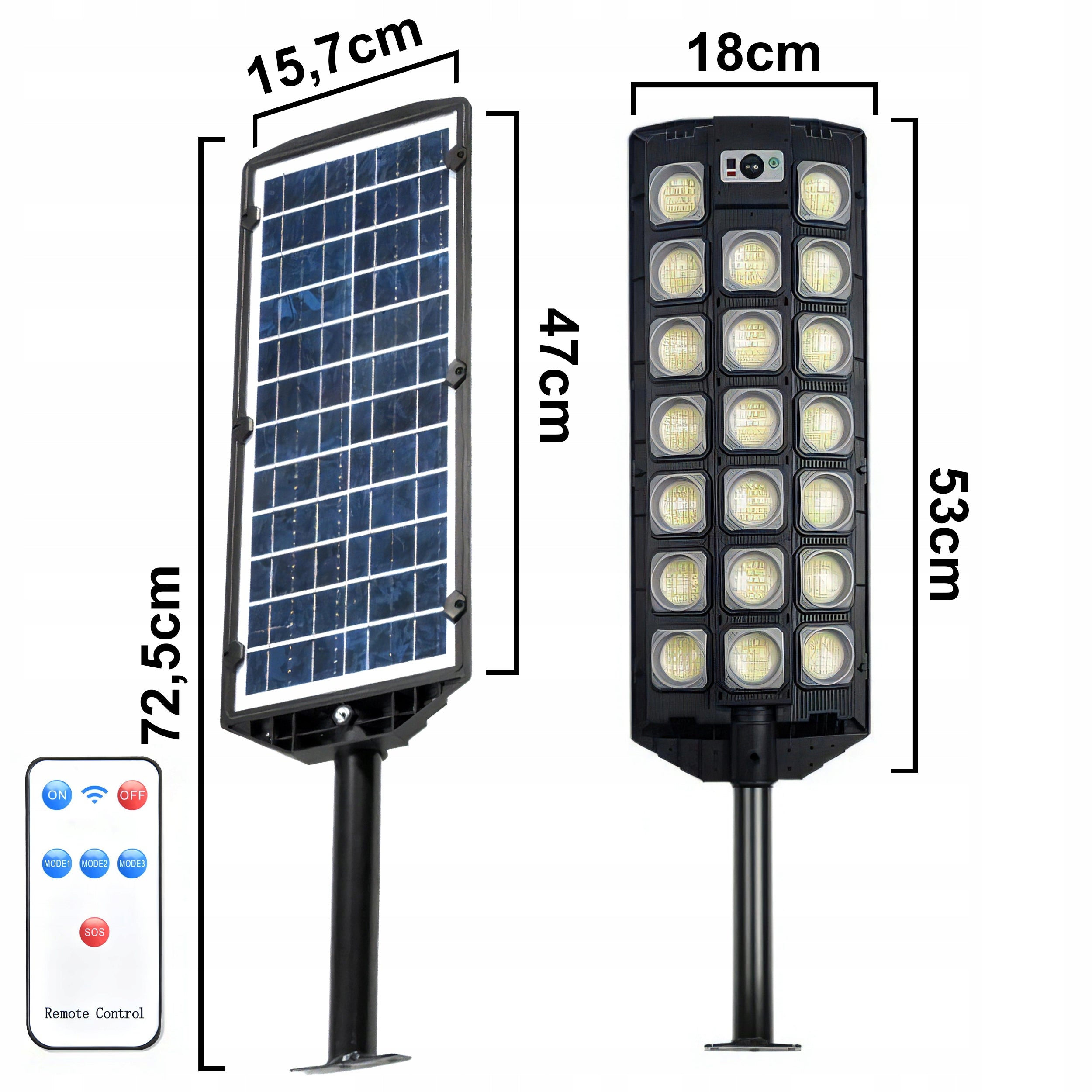 SOLAR OUTDOOR GARDEN LAMP 2200W LED STREET LIGHT WITH MOTION SENSOR Lamp power 2200 W