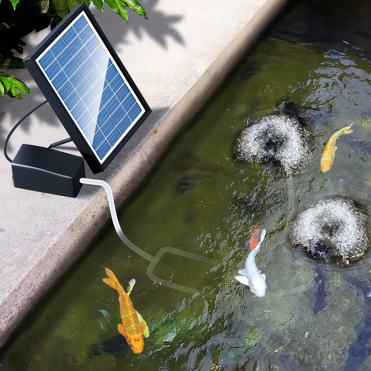 SOLAR POND AERATOR OXYGEN PUMP WITH HOSE 6W Pump capacity l/h Do 500 l/h