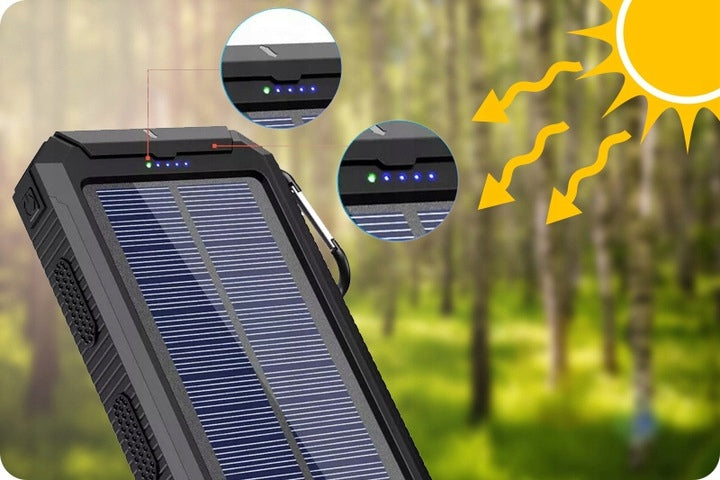 SOLAR POWER BANK 20000mAh 2x USB FLASHLIGHT Brand INTMIX