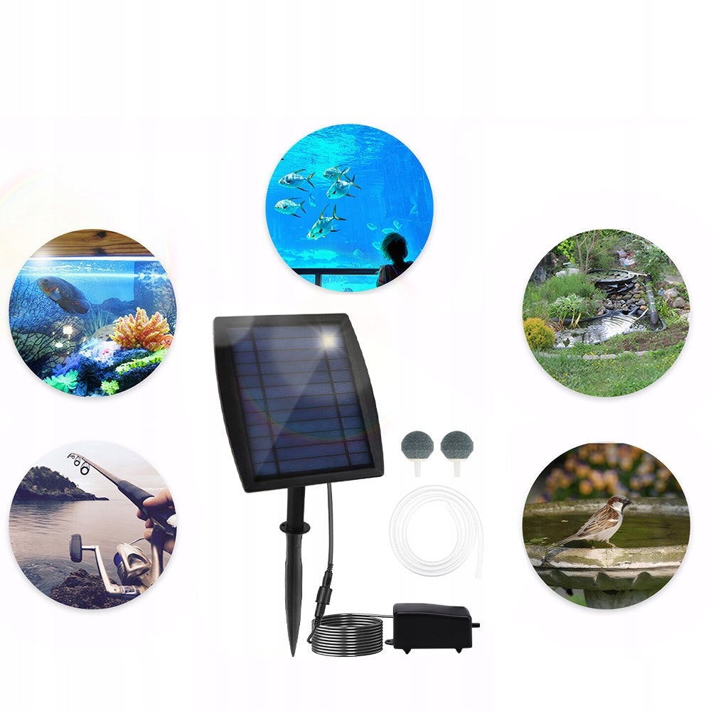 SOLAR POWERED AERATOR FOR POND WATER, OXYGEN PUMP, 3,7 V Packaging status original