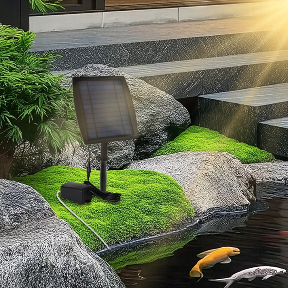 SOLAR POWERED AERATOR FOR POND WATER, OXYGEN PUMP, 3,7 V Pump capacity l/h Do 500 l/h