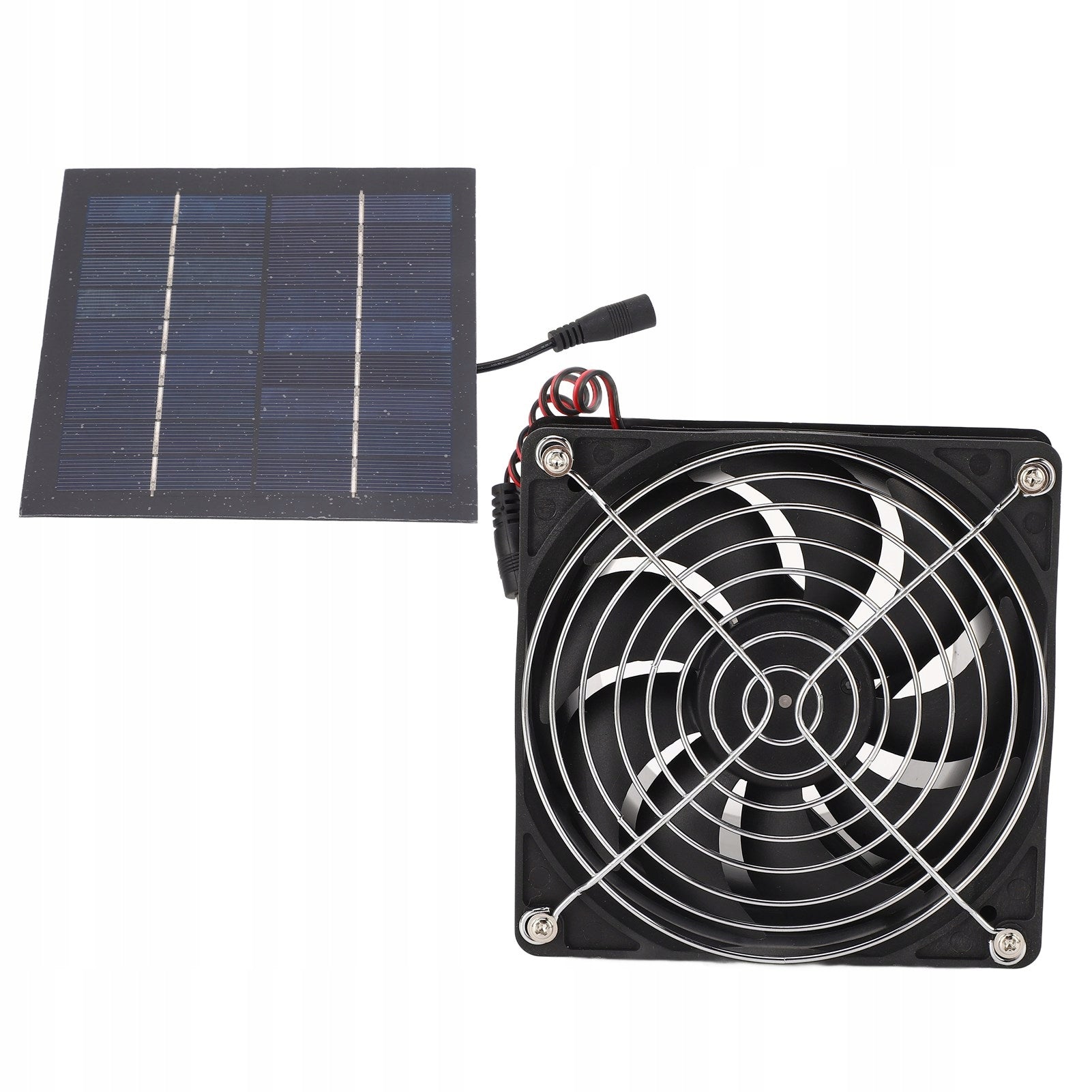 SOLAR POWERED FAN 50W CAMPING,CHICKEN GREENHOUSE RACCOON Packaging status original