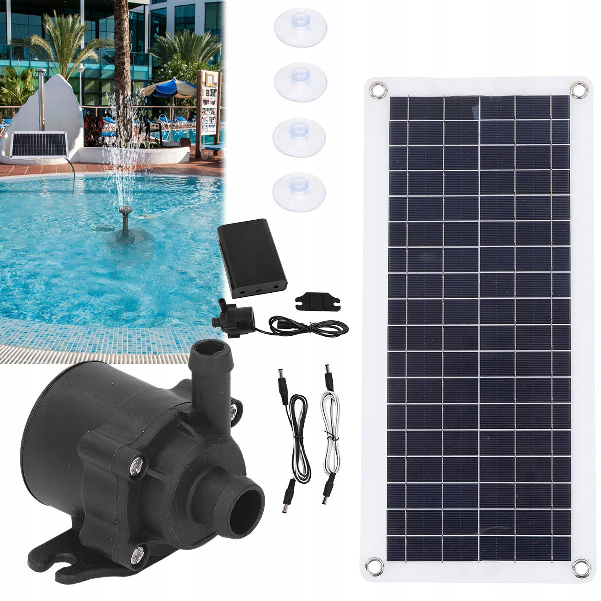 SOLAR PUMP FOUNTAIN 50W 800L/H 12V + SOLAR PANEL