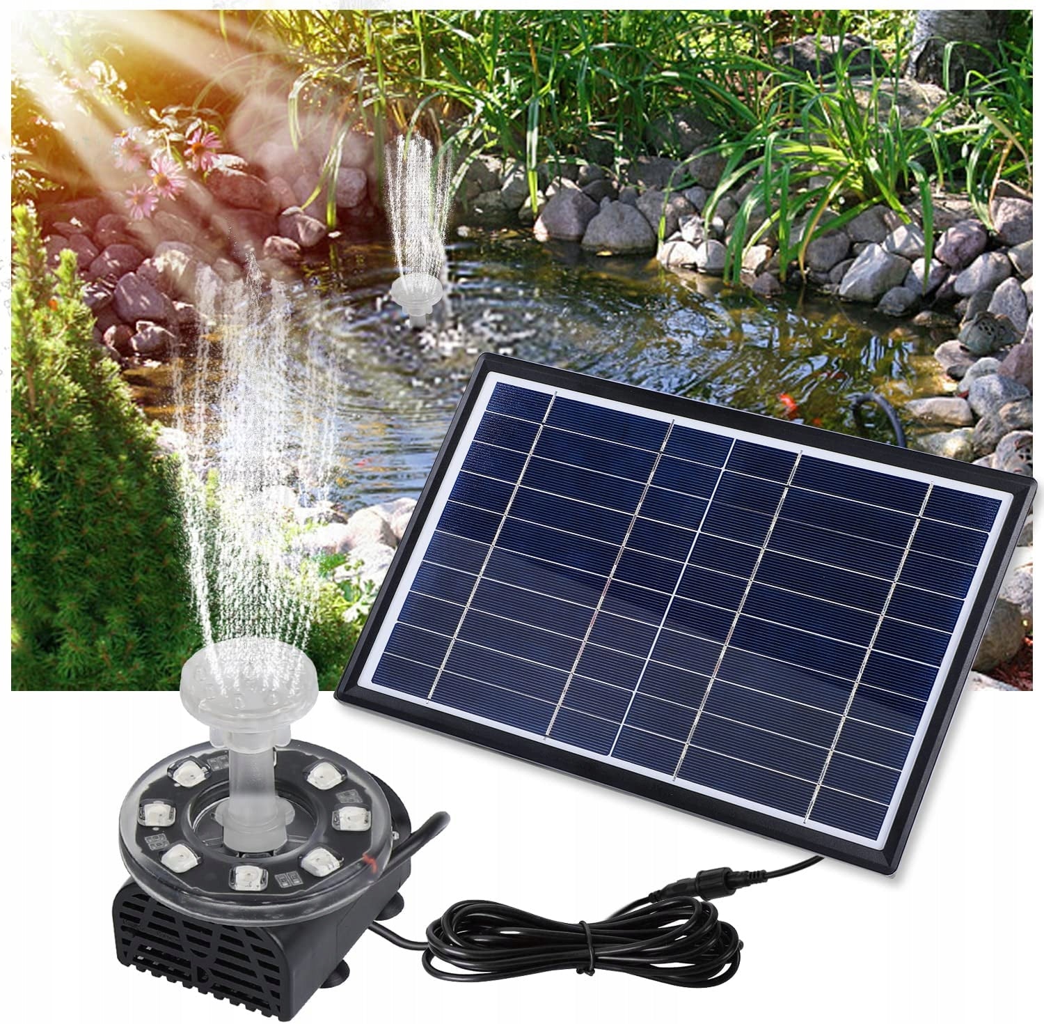 SOLAR PUMP WATER PUMP FOR FOUNTAIN 50W 12V 800L/H SET Manufacturer code 52A-1A