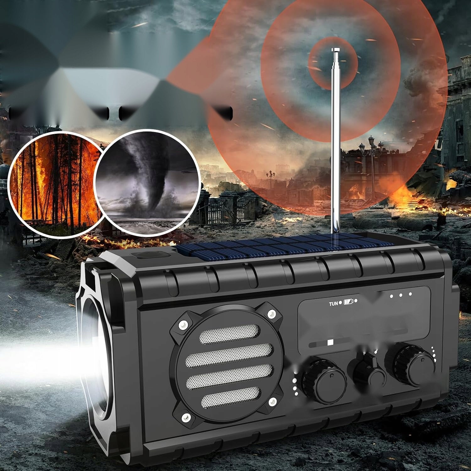 SOLAR RADIO 20000MAH EMERGENCY PORTABLE DYNAMO LED FLASHLIGHT Brand no brand