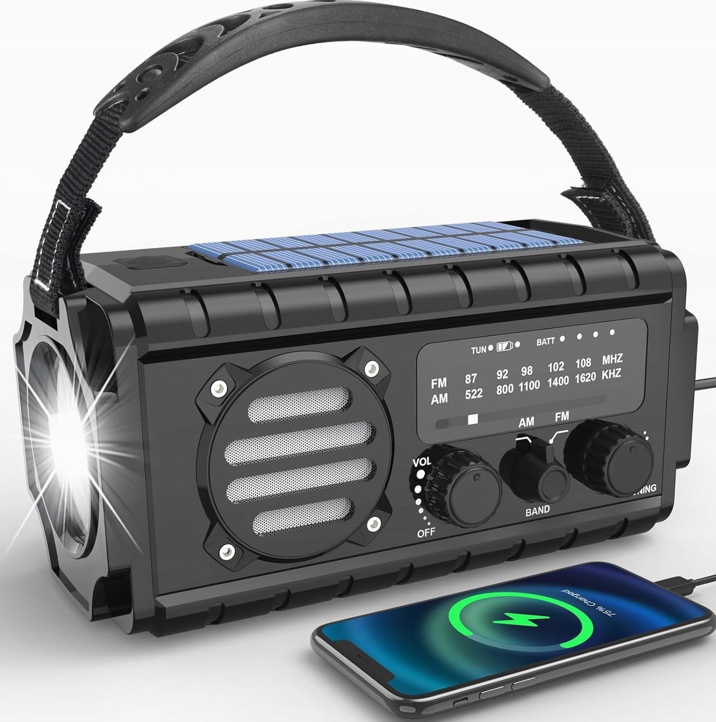 SOLAR RADIO 20000MAH EMERGENCY PORTABLE DYNAMO LED FLASHLIGHT