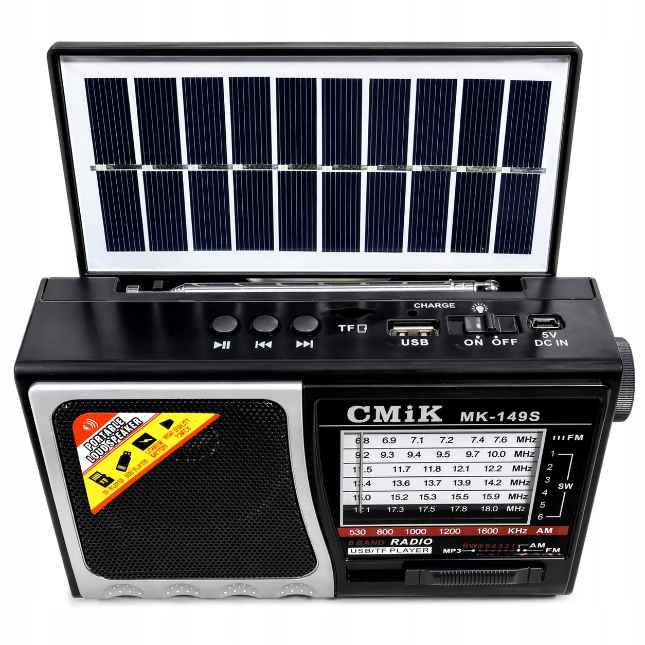 SOLAR RADIO WIRELESS SPEAKER FOR BUILDING MP3 PLAYER SD USB FM Packaging status original