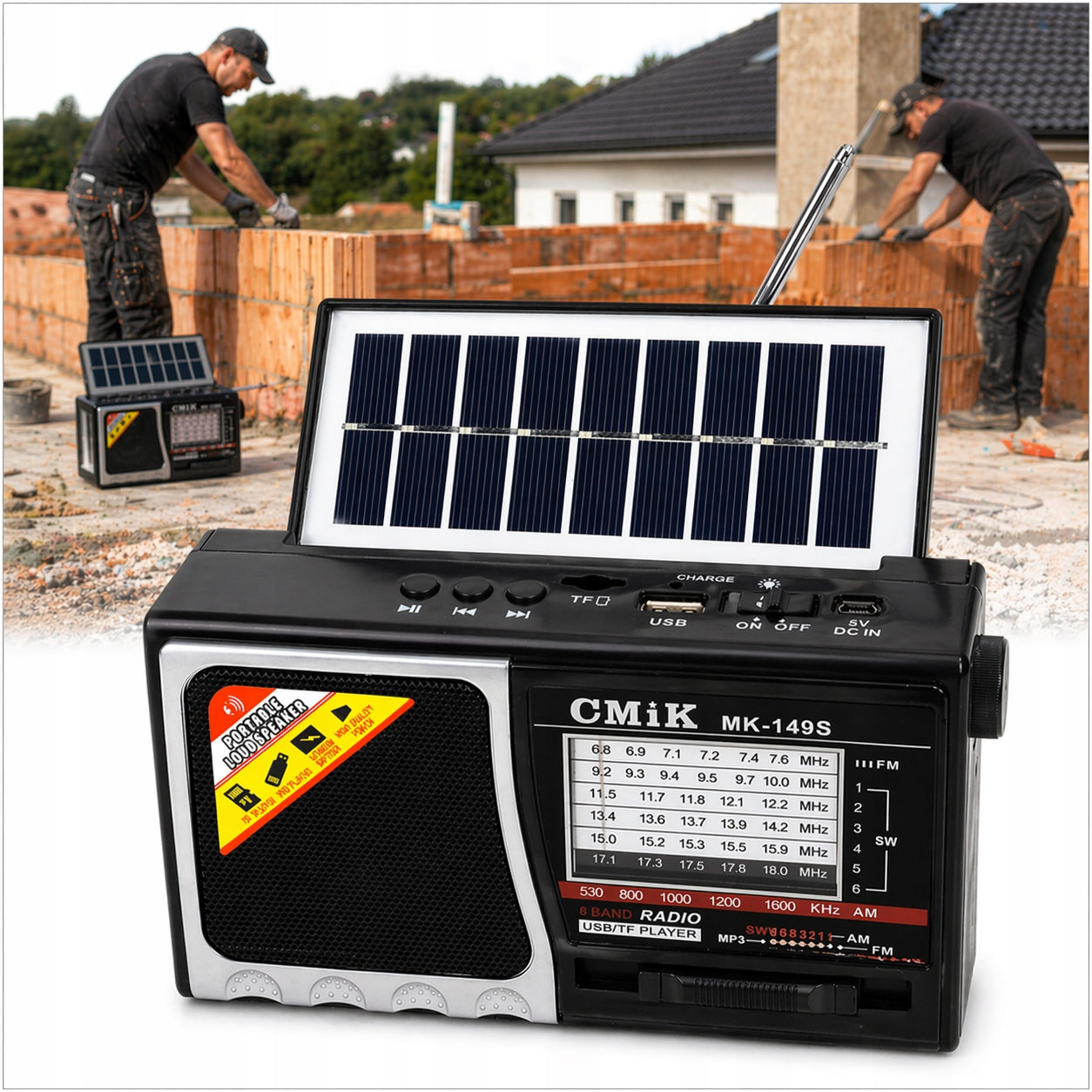 SOLAR RADIO WIRELESS SPEAKER FOR BUILDING MP3 PLAYER SD USB FM