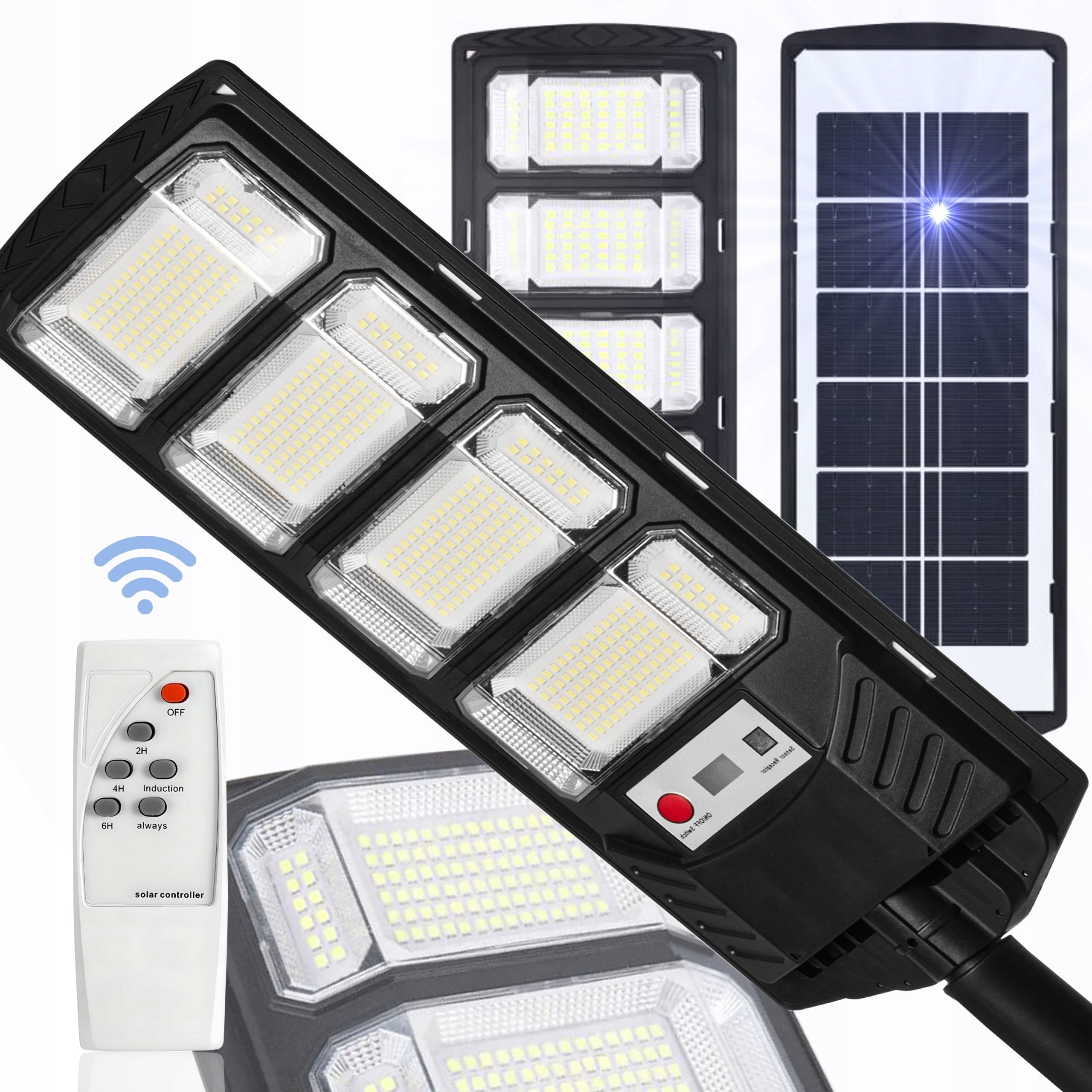 SOLAR STREET LED LAMP 1600W MOTION AND DUSK SENSOR + REMOTE CONTROL IP65 OUTDOOR