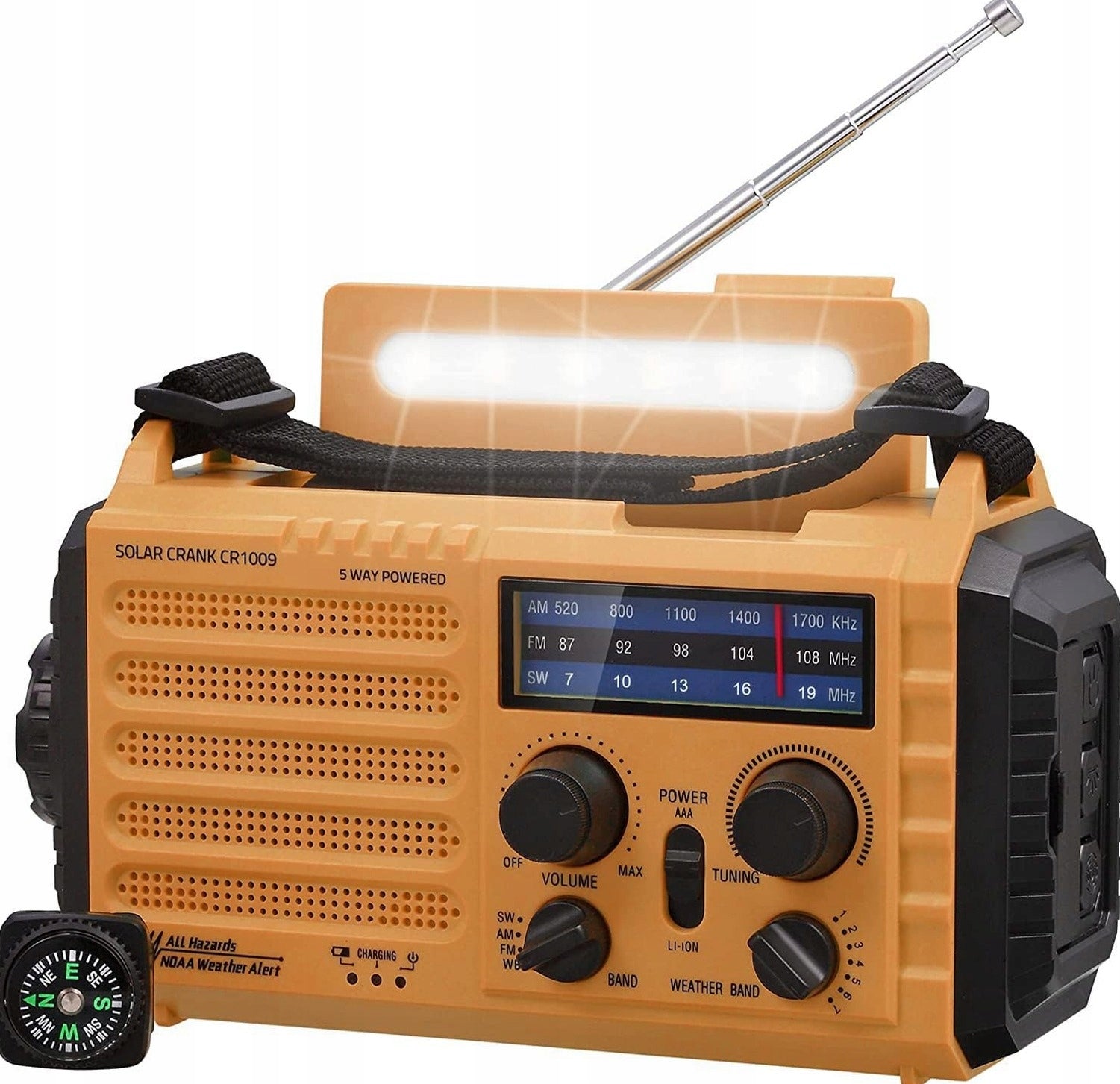 SOLAR WATERPROOF MULTIFUNCTIONAL EMERGENCY PORTABLE DYNAMO FLASHLIGHT