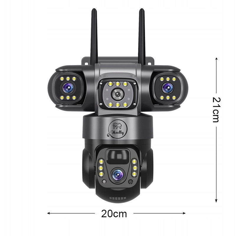 SOLAR WIFI CAMERA OUTDOOR THREE HD LENSES 3X3MP ROTATING HEELLY Brand Heelly