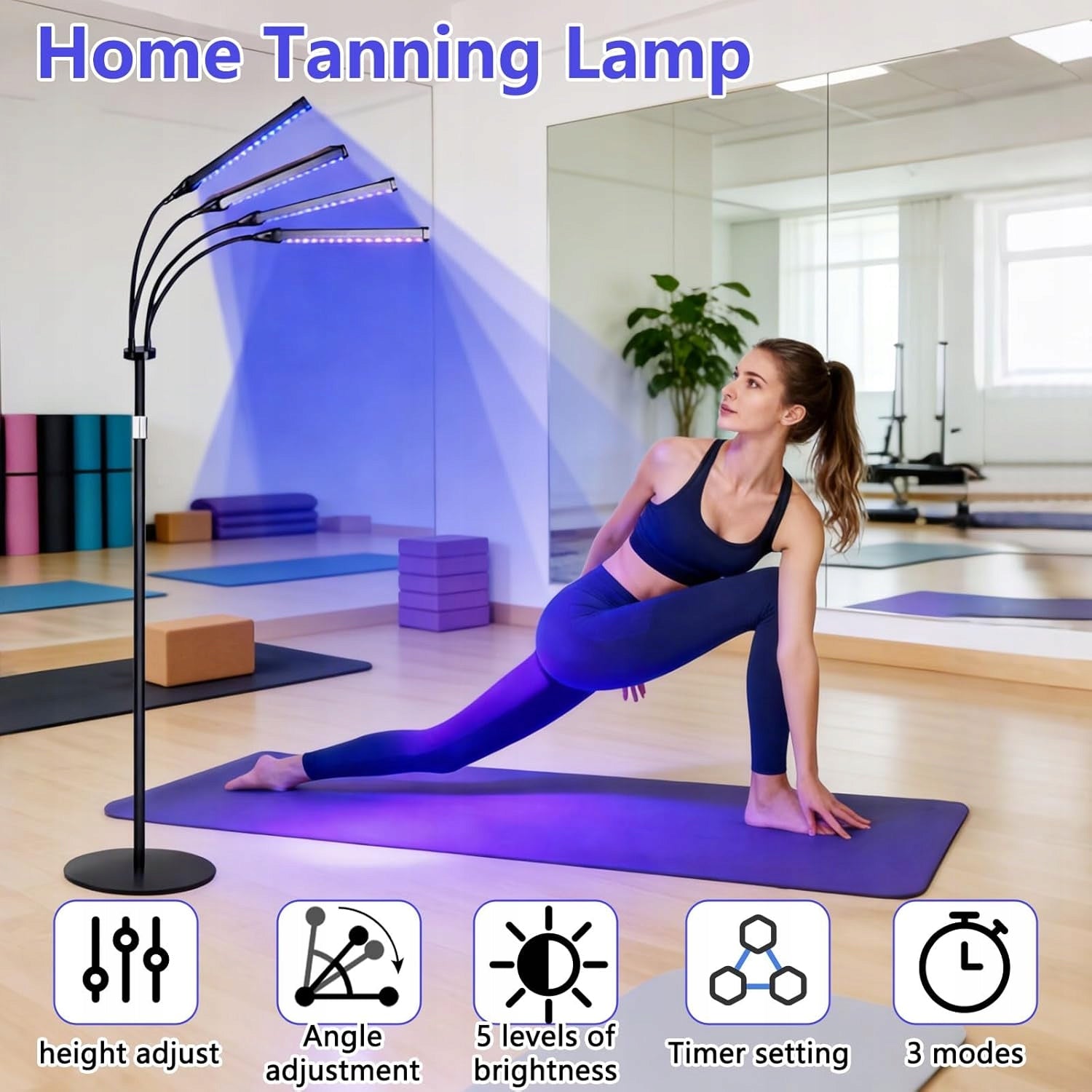 SOLARIUM FOR SUNBATHING AT HOME tanning light with timer and glasses Manufacturer code Bez marki