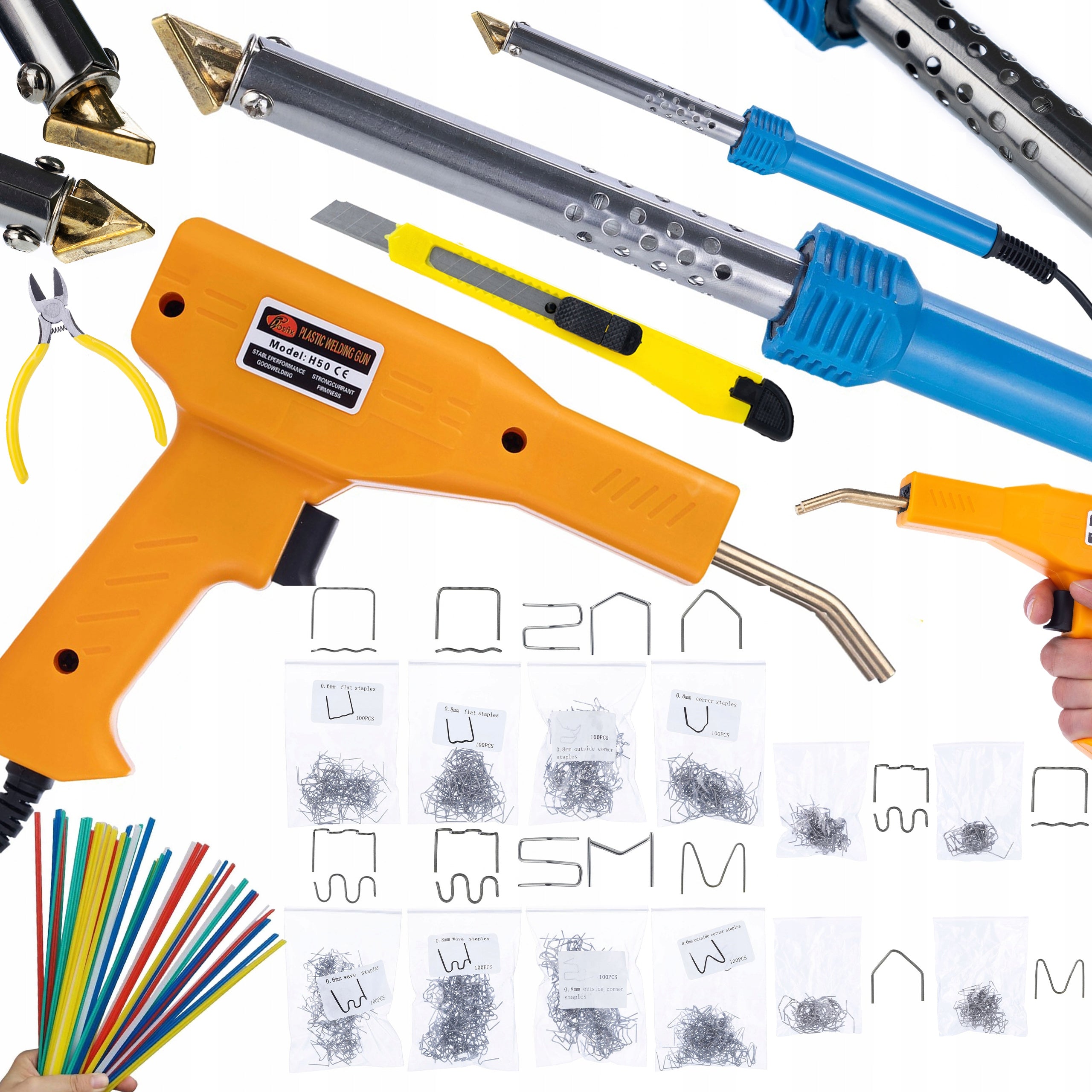 SOLDERING IRON BLUE LARK 80W+STAPLER 200 STAPLES+800 STAPLES+BINDER